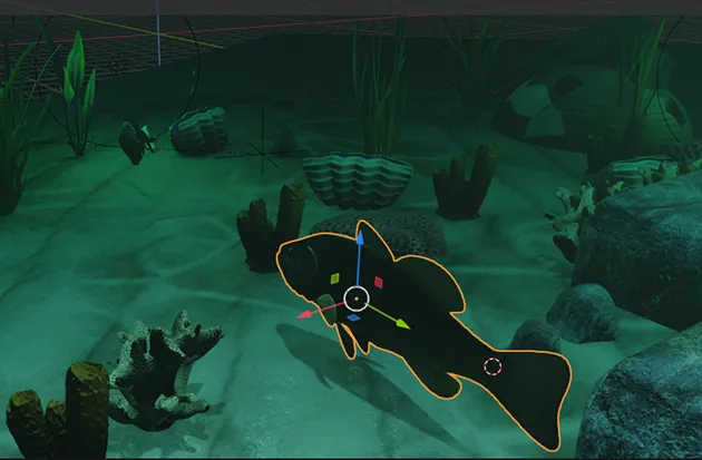 Image vue d'au dessus de la scène 3D