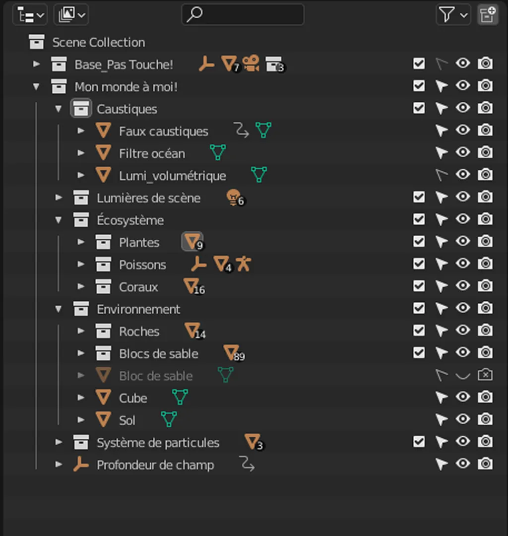 Showcase de la nomenclature du projet 3D