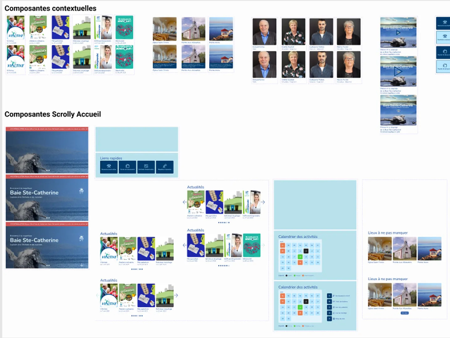 Showcase des composantes scrolly utilisées dans Figma
