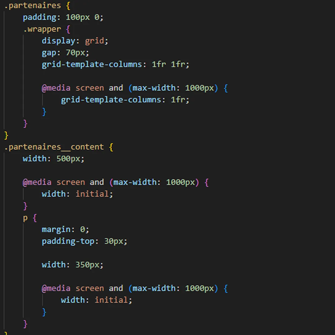 Showcase du responsive desktop-first dans le SCSS