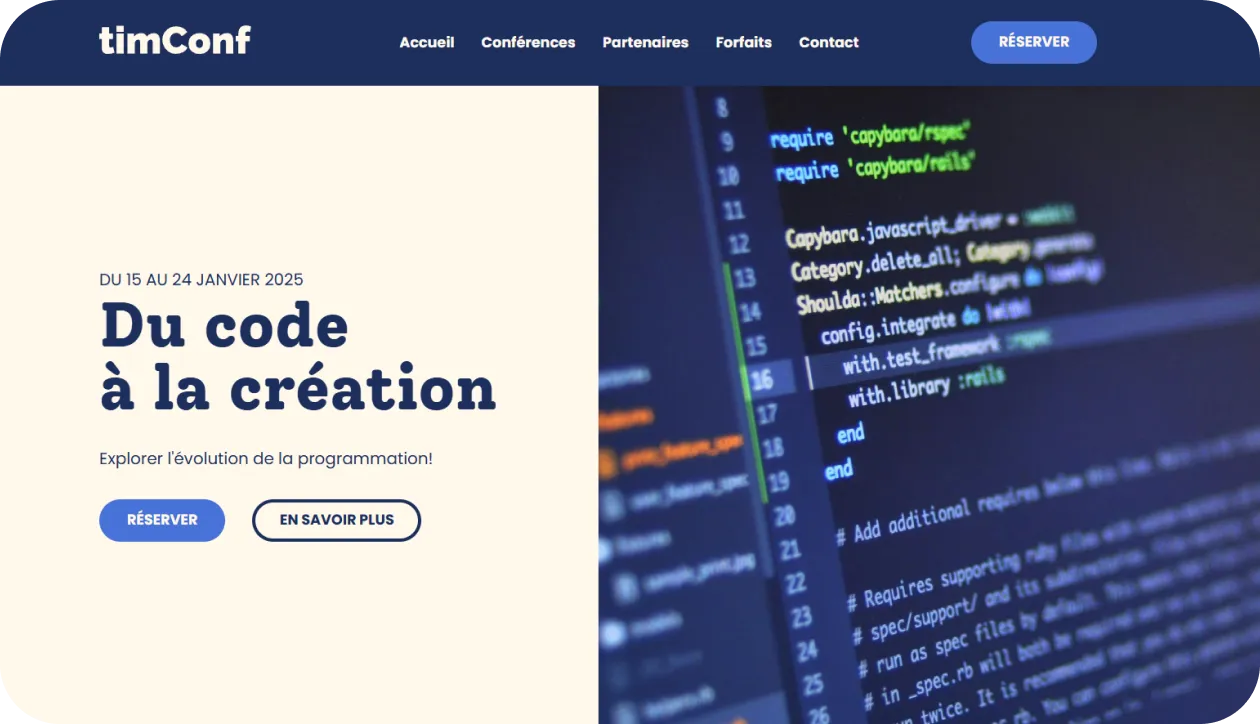 Image du projet du site timConf